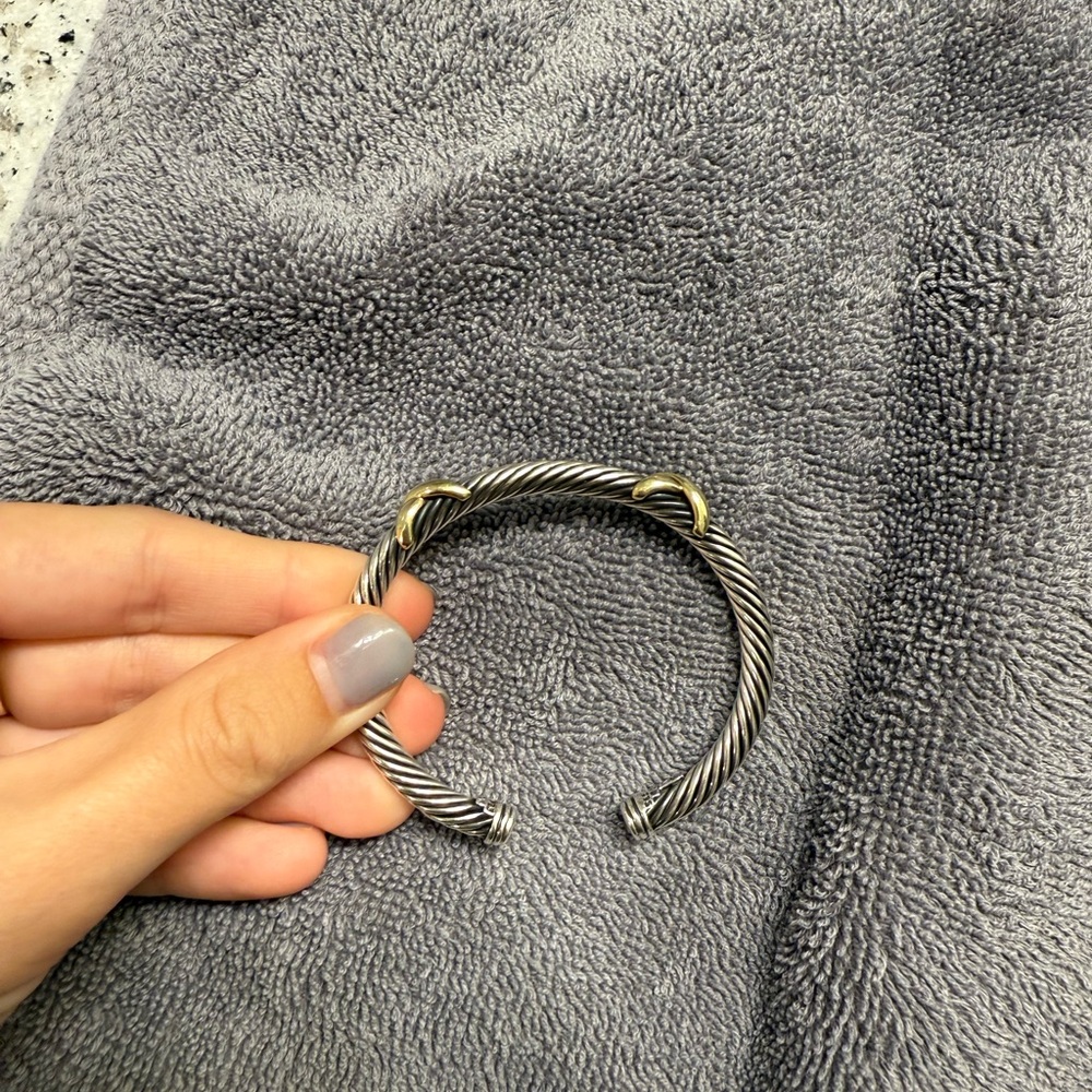 Silver and Gold Twisted Cable Bracelet - Picture 4 of 6